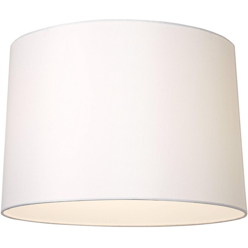Springcrest White Fabric Medium Hardback Lamp Shade 15" Top x 16" Bottom x 11" High (Spider) Replacement with Harp and Finial, 4 of 11