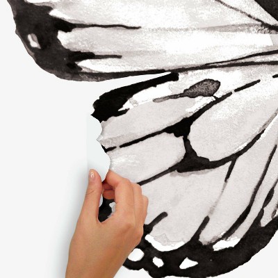 Black and White Watercolor Butterfly Peel and Stick Wall Decal