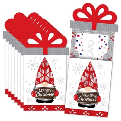 Big Dot of Happiness Christmas Gnomes - Holiday Party Money and Gift Card Sleeves - Nifty Gifty Card Holders - 8 Ct