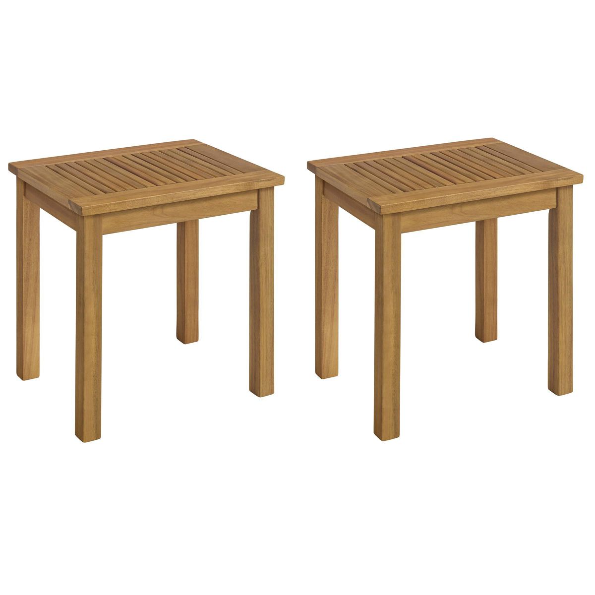 Alaterre Furniture 2pc Okemo Outdoor Weather-Resistant Rectangular Side Table