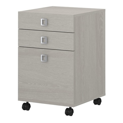 Office By Kathy Ireland Echo 3 Drawer Mobile File Cabinet Gray Sand Ki60201 03su Target