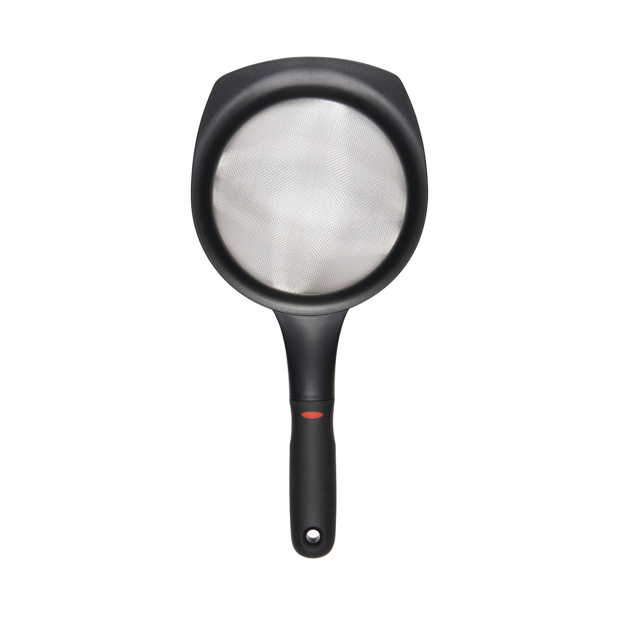 OXO 6" Strainer: Stainless Steel Mesh for Tea, Baking, Rice, Dishwasher-Safe, Black Handle