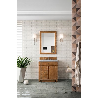 Saddle Brown 40" x 29" Rectangular Wood-Framed Mirror