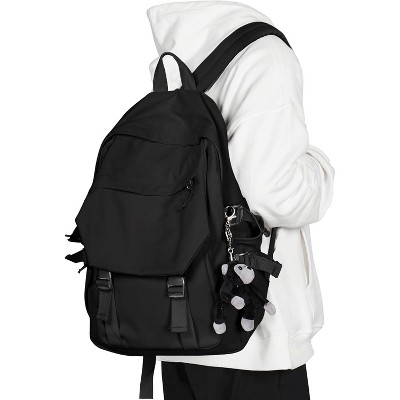 Paaaawaters School Backpack for Men Women College Bookbag Waterproof Lightweight Black Backpack Mochilas Book Bag