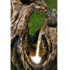 11" Tree Trunk Tabletop Water Fountain with  LED Light Brown - Hi-Line Gift - image 3 of 4