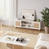Garvee Rattan TV Stand for 65 Inch, Boho Entertainment Center with Marble Color, Modern White TV Console Cabinet with Storage for Living Room Bedroom - 4 of 4