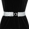 INSPIRE CHIC Women's Skinny Elastic Sequins Decor Stretchy Waist Belts for Dresses 2 Pcs 25.19" - 4 of 4
