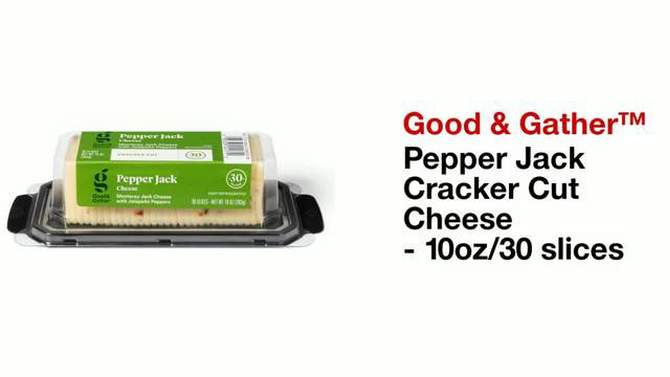 Pepper Jack Cracker Cut Cheese - 10oz/30 slices - Good &#38; Gather&#8482;, 2 of 4, play video