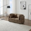 LOVMOR Contemporary Modern Upholstered Fabric Sofa with Storage Seats and Ottomans, 2 Seater Sofa Fabric Couch with Adjustable Arms and Backs - 3 of 4