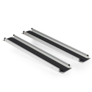 Titan Ramps 4' to 7' Telescoping Aluminum Wheelchair Ramp with 600 lb. Capacity and Carrying Bag, Sections Lock Into Place Once Expanded - 1 of 4