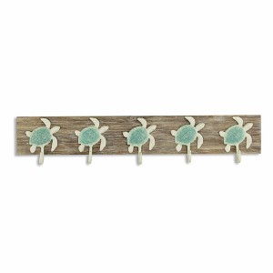 HomeRoots Coastal Sea Turtle Five Hook Coat Hanger - 1 of 3