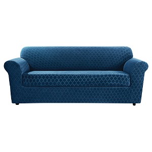 Stretch Marrakesh Sofa Slipcover Blue Nile 2 Pc - Sure Fit