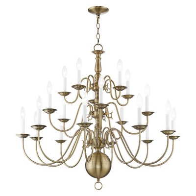 Bronze 36-Inch 20-Light Candelabra Chandelier