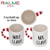 Ralme Mr and Mrs Claus Christmas Mugs Set of Two - 16 oz. Large Ceramic Santa Mugs - 4 of 4