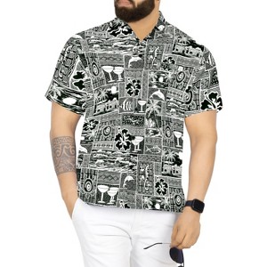 LA LEELA Mens Hawaiian Short Sleeve Button Down Shirt Men's Casual Shirts Vacation Tropical Beach Summer Party Shirts for Men Funny - 1 of 4