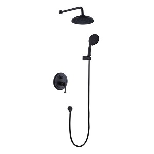 CASAINC 3-Spray Patterns 8.3 in. Wall Mount Dual Shower Heads in Spot Resist - 1 of 4