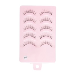 Unique Bargains Natural False Eyelashes 018(Z19) Black 5 Pair - 1 of 4