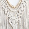 Aoibox Large Boho Macrame Wall Hanging Tapestry, Natural Cotton Cords with Wooden Rod, Ivory Color, 43" W x 32" H, Home Decor - 4 of 4