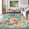 Colorful Abstract Area Rug Boho Washable Living Room Rug Modern Non-Slip Low Pile Area Rug Throw Rug for Dining Room Home - 2 of 4