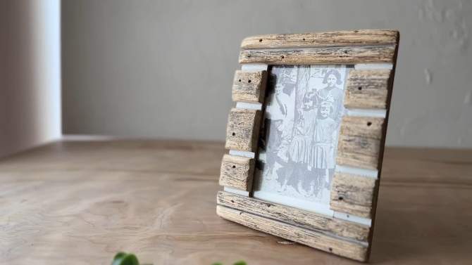 4x6 Inch Striped Driftwood Picture Frame Wood, MDF & Glass by Foreside Home & Garden, 2 of 9, play video