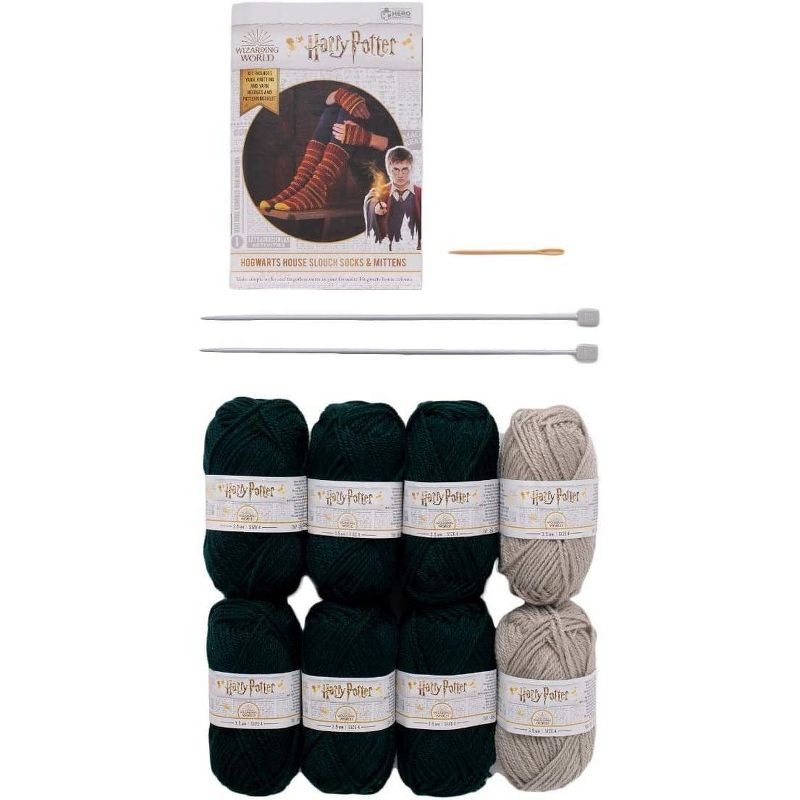 Eaglemoss Limited Eaglemoss Harry Potter Knit Craft Set Mittens & Slouch Socks Slytherin Brand New, 4 of 5