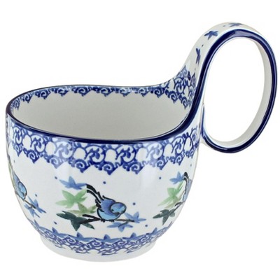 Blue Rose Polish Pottery 845 Ceramika Artystyczna Soup Mug