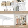 SEVOBAL Freestanding Coat Racks 6 Shelves and 3 Rods Heavy-Duty Wood Closet Organizer System， Adjustable Storage for Using, White, 15.8"*96.1"*75" - 3 of 4