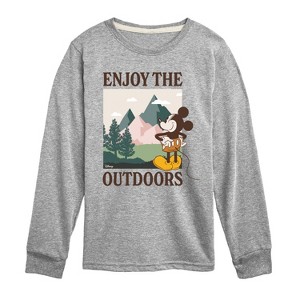 Boys' - Disney - Enjoy The Outdoors Mickey Long Sleeve Graphic T-Shirt - 1 of 4