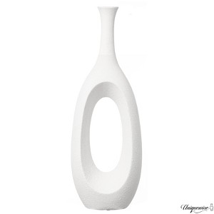 Uniquewise Frosted Fiberglass Tall Floor Vase - Decorative Vase for Modern Home Decor, Perfect for Living Room, Home Office - 1 of 4