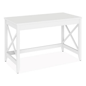 Workspace by Alera Farmhouse Writing Desk, 47.24" x 23.62" x 29.53", White - 1 of 4