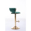 VASIP Set of 2 Bar Stools,with Chrome Footrest and Base Swivel Height Adjustable Mechanical Lifting Velvet + Golden Leg Simple Bar Stool - 2 of 4