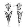 Guili Sterling Silver Cubic Zirconia Rock N' Roll Jacket Earrings - 2 of 2
