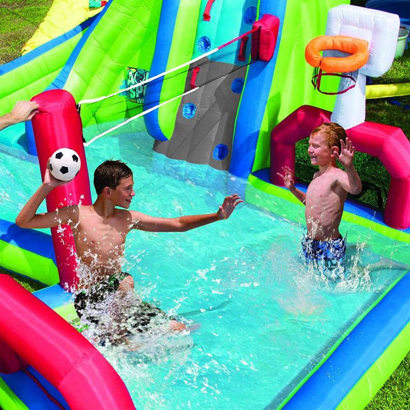Banzai Aqua Sports Splash Park 15' x 13' x 8' Inflatable Outdoor Playground with Climbing Wall, Water Slide & 3 Sports Activities, 6 of 7