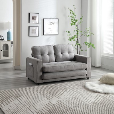 NicBex 55 Inch Velvet Sectional Sofa Bed Luxury Foldable Sleeper Sofabed Modern Convertible Design Living Room Statement Piece