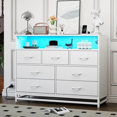 Dresser for Bedroom, Modern 7 Drawers Long Dresser