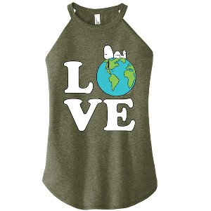 Women's - Peanuts - Love Earth Graphic High Neck Tank - 1 of 3