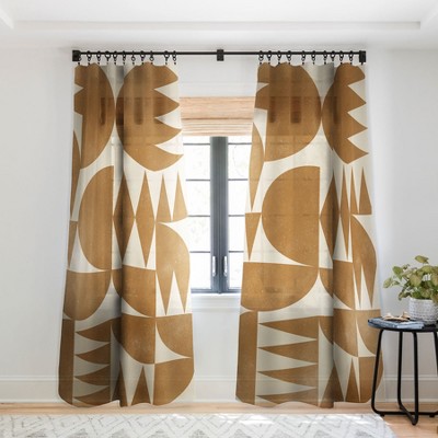 Alisa Galitsyna Woodblock Pattern Single Panel Sheer Window Curtain - Society 6