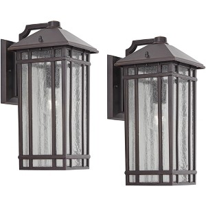Kathy Ireland Sierra Craftsman 16 1/2"H Outdoor Wall Light Set of 2 - 1 of 4