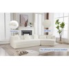 128" Round Fiber Boucle L-Shaped Modular Sectional Sofa, 3-Seater, 5 Pillows - 3 of 4