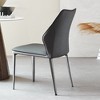 POVISON Modern Leather Wing Back Dining Chairs Set of 2, Side Chairs for Dining Room, Gray - 3 of 4