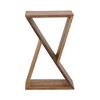 Natural Accent Table with Hourglass Shape, Geometric Design, Eco-Friendly Reclaimed Wood for Living Room - 3 of 4