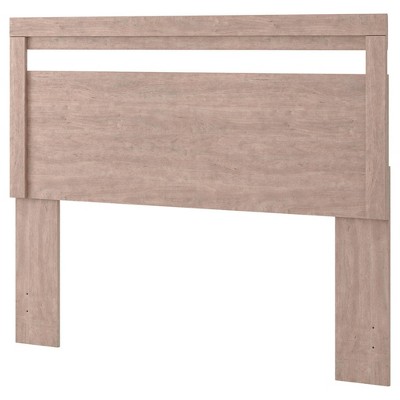 Gray Queen Panel Headboard with Warm Wood Finish