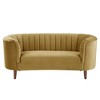 71" Millephri Loveseat Olive Yellow Velvet - Acme Furniture: Includes 2 Accent Pillows, Wood Frame, Tufted Design - 4 of 4