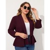 Whizmax Women Plus Size Casual Blazer Open Front Long Sleeve Work Office Cardigan Jackets,grape purple,4XL - 4 of 4