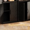 5 Tier Book Shelf with Cabinet, 68.7" Tall Modern Farmhouse Bookcase with Doors and Adjustable Shelf - 4 of 4