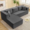 Mjkone W106'' Modern 2-Piece Free Combination Corduroy Upholstered L-Shaped Modular Sectional Sofa With Left Chaise And Pillows - 3 of 4