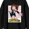 My Hero Academia Season 2 Ochaco Uraraka Crew Neck Long Sleeve Adult Black Sweatshirt - 2 of 3