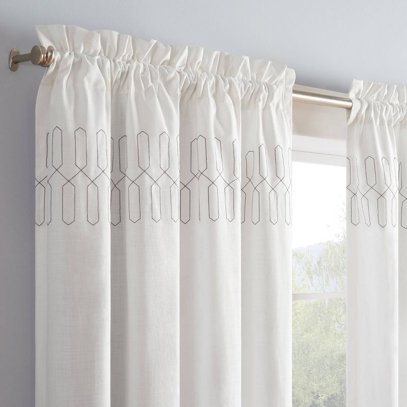 Arashi Ombre Embroidery Light Filtering Curtain Panel - Vue, 3 of 19