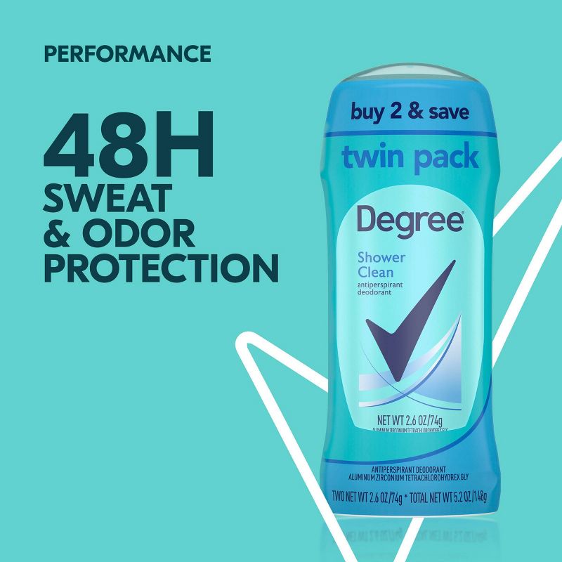 Degree Shower Clean 48-Hour Antiperspirant &#38; Deodorant - 2.6oz/2ct, 6 of 11
