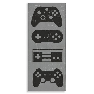 Stupell Industries Video Game Controller Shapes Distressed Vintage Grey
